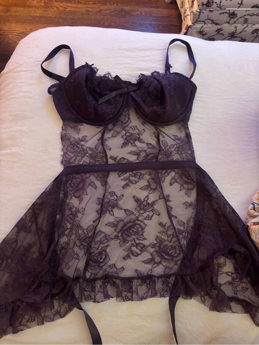 Victoria's Secret Plum Lace Babydoll Chemise
